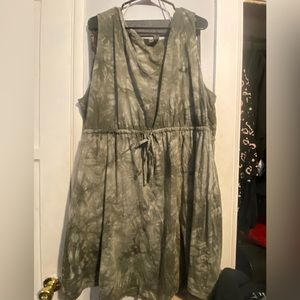 Tye Dye Olive green Tank Dress